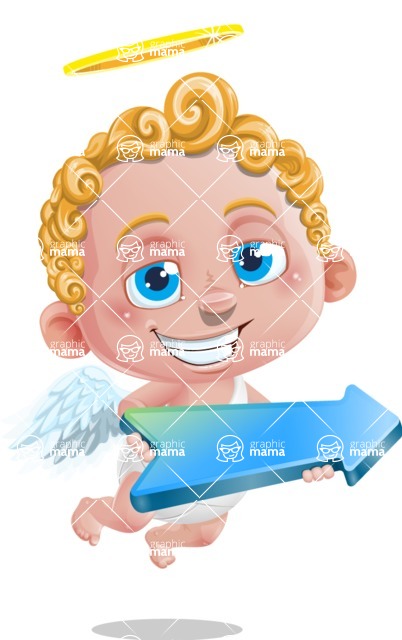 Cupid Cartoon Character - Cartoon Cupid with Arrow 1
